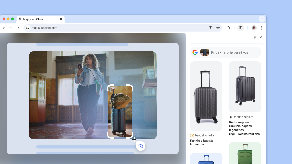 „Google Lens“ produkto puslapyje.