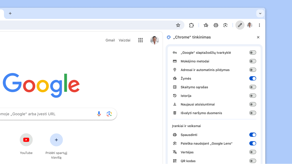 Naujas įrankių juostos tinkinimo metodas